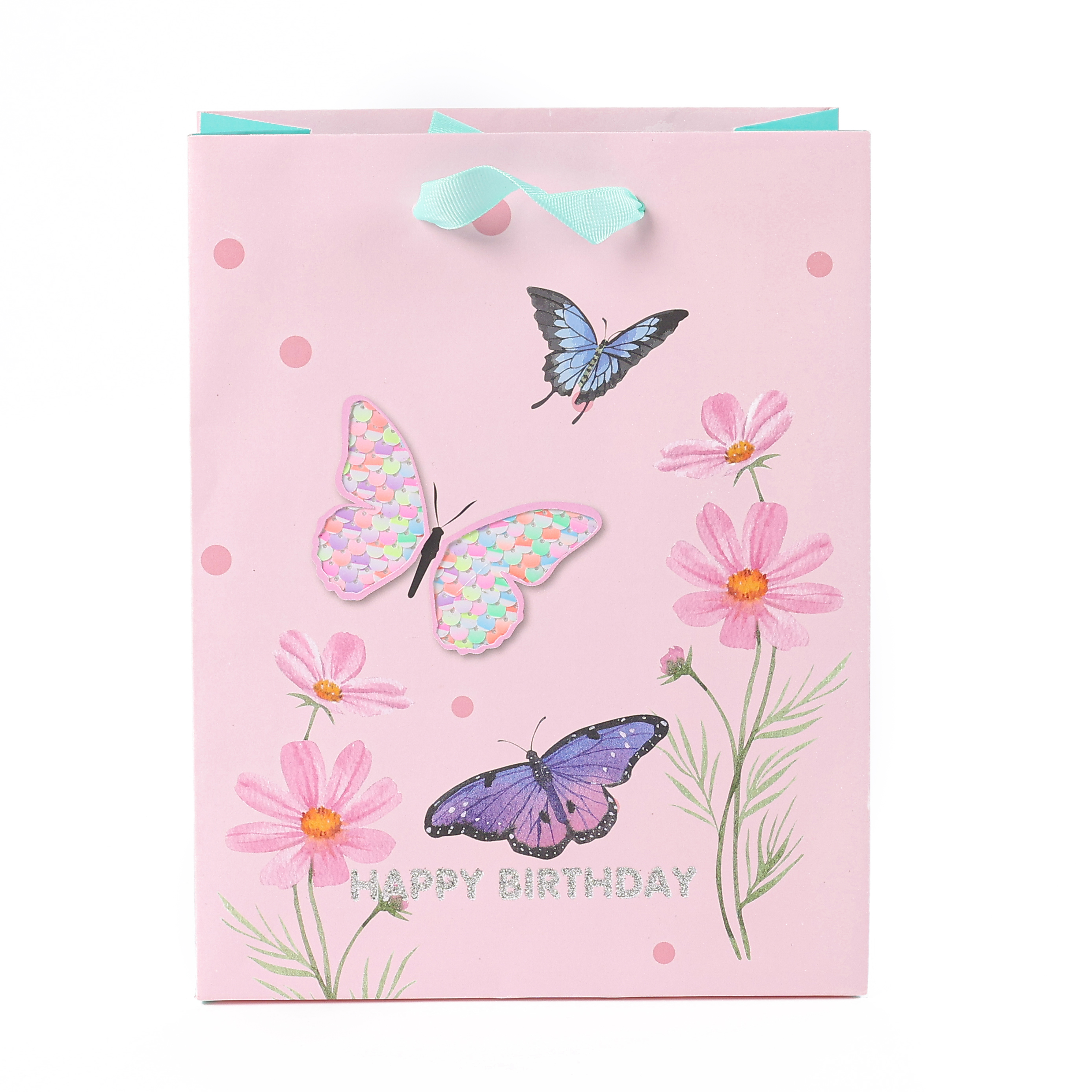 Butterfly Flower Pink Gift Bag KT021